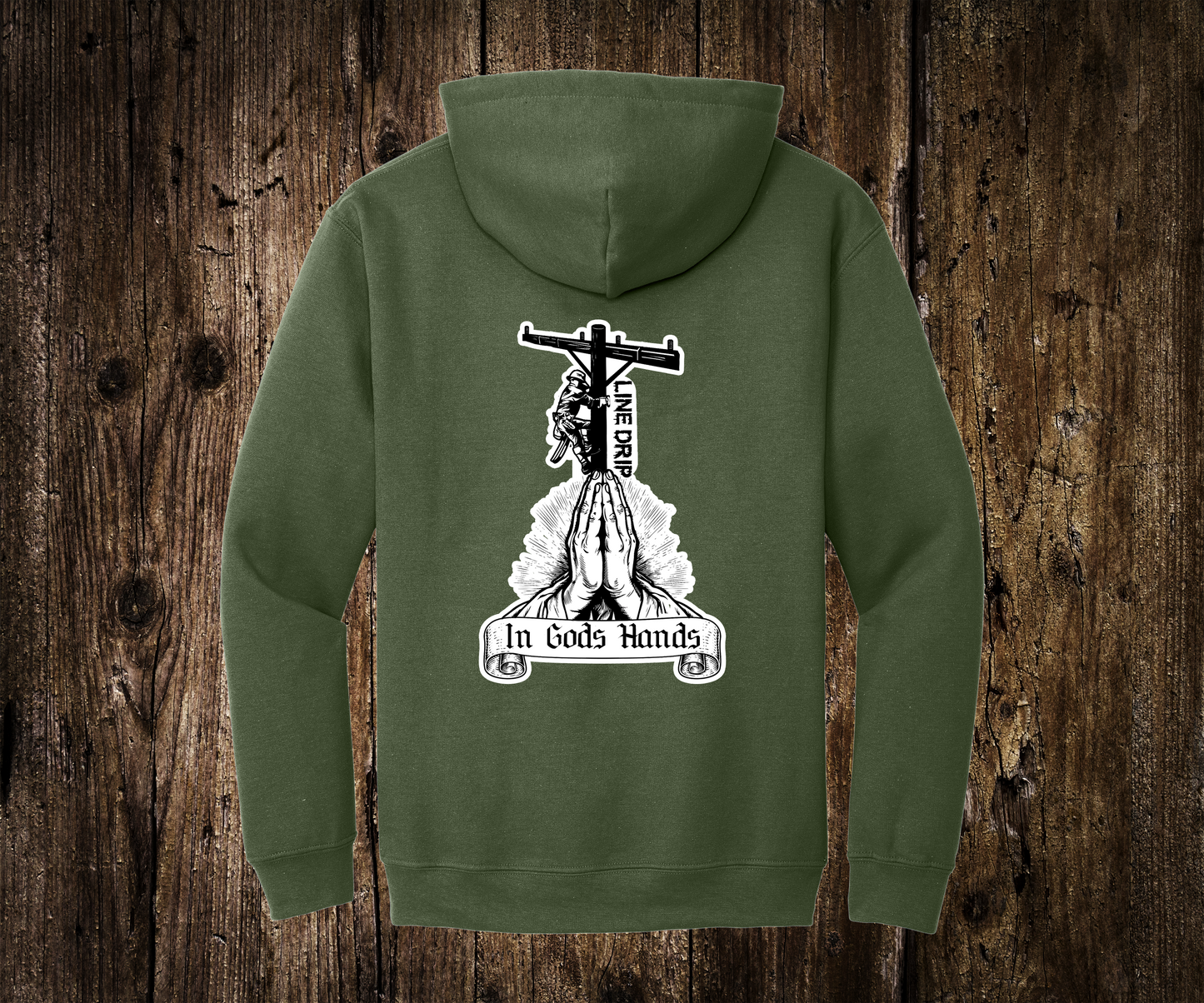 In Gods Hands Line Drip Hoodie