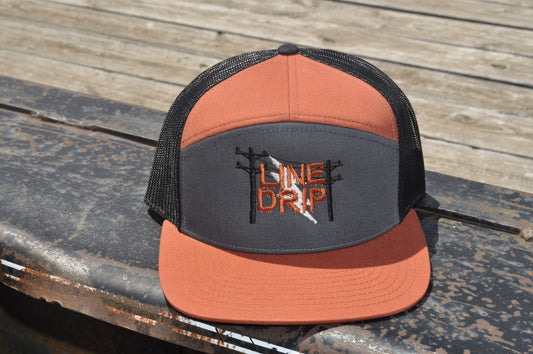 OG Line Drip Hat Charcoal Burnt Orange Black