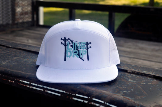 OG Line Drip Hat White/Teal