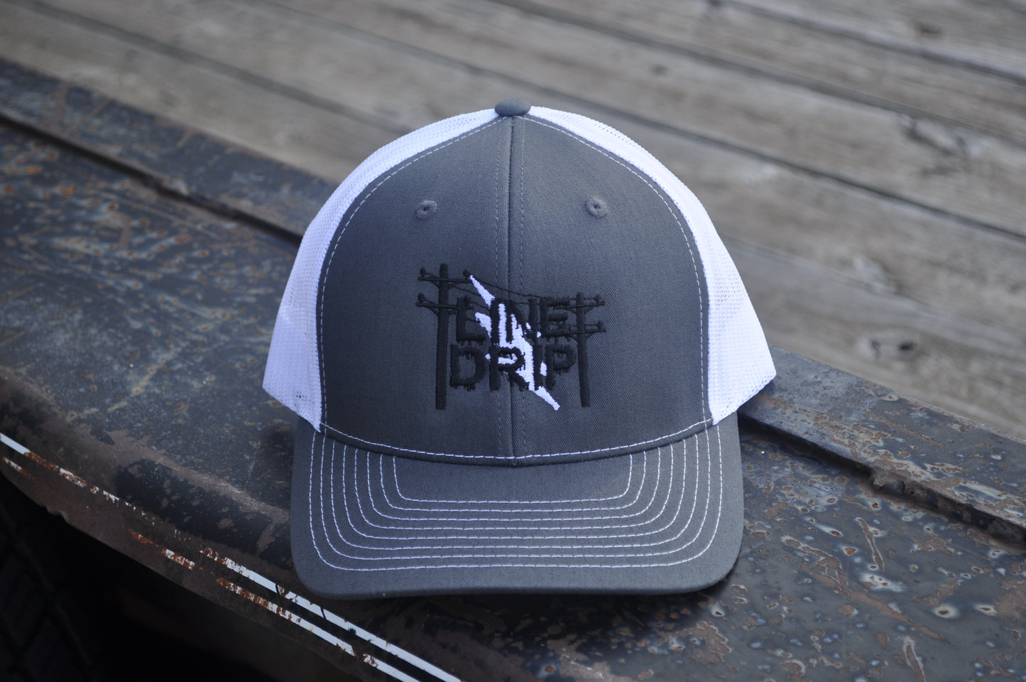 OG Line Drip Hat Charcoal/White