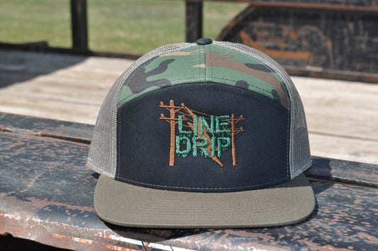 OG Line Drip Hat Black Camo