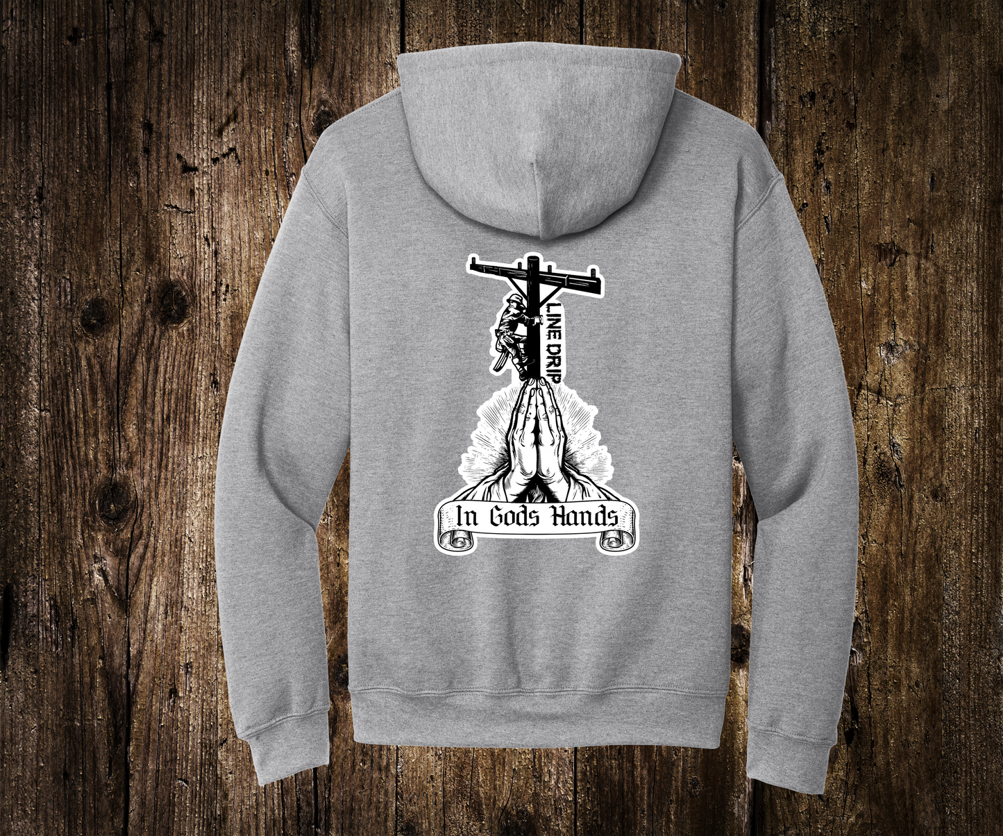 In Gods Hands Line Drip Hoodie