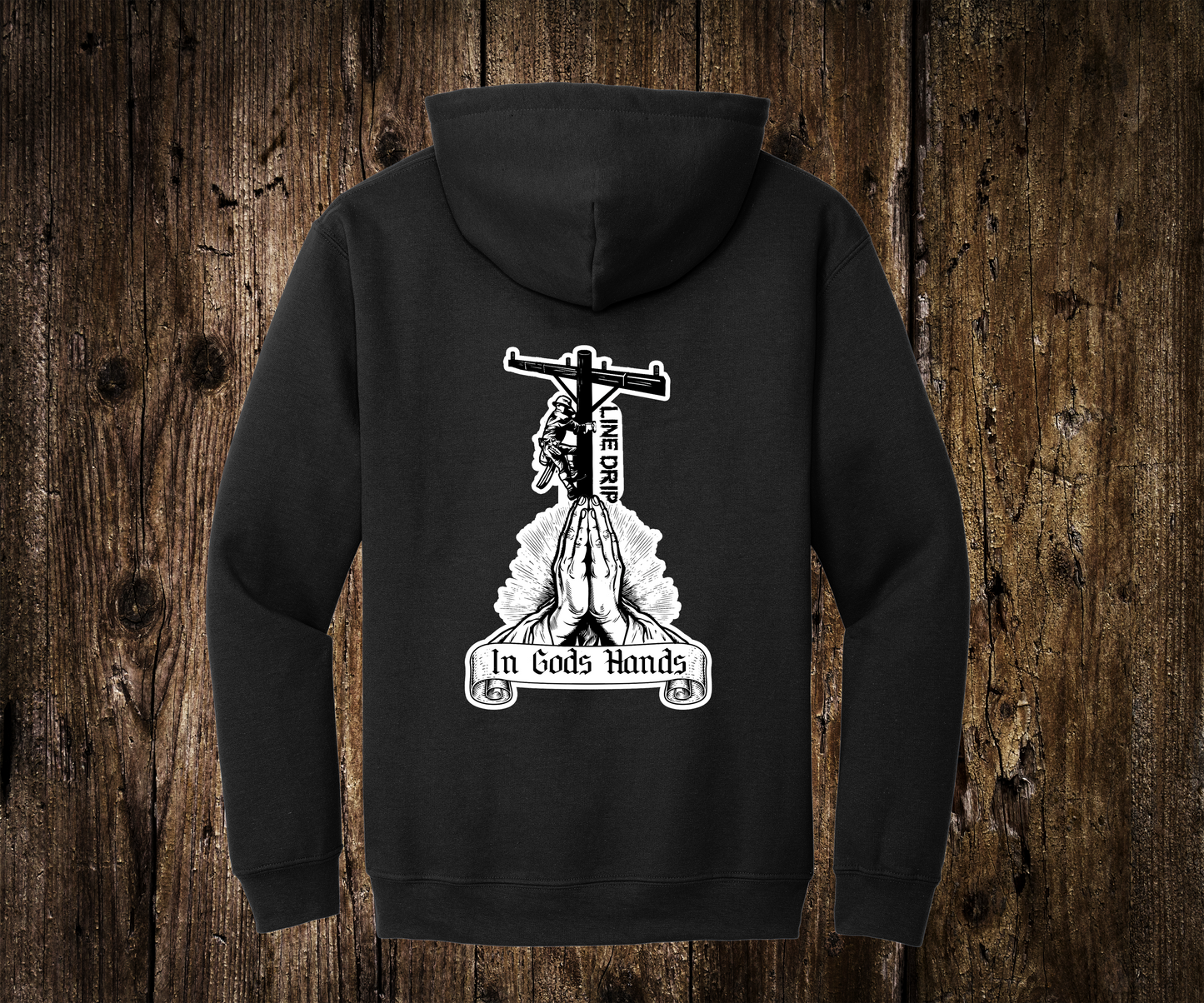 In Gods Hands Line Drip Hoodie