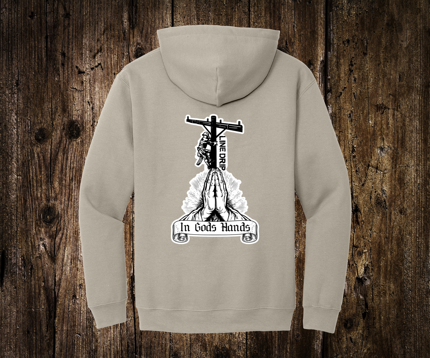 In Gods Hands Line Drip Hoodie